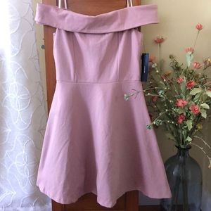 Season of Fun Blush Off-the-Shoulder Skater Dress